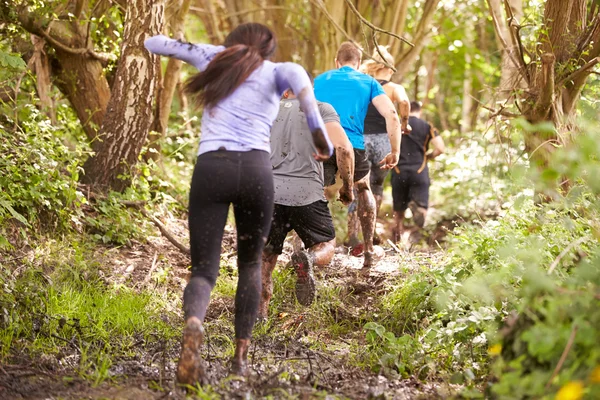 Competitors running at an endurance sports event