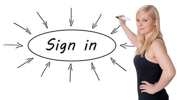 Sign in text concept — Stock Photo, Image