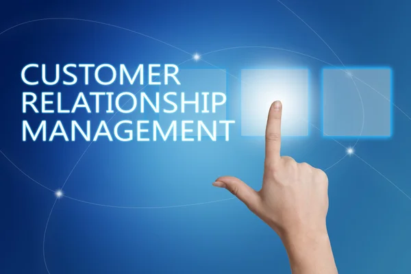 Customer Relationship Management conceito de texto — Fotografia de Stock