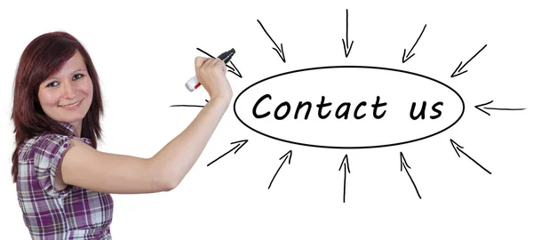 Contact us text concept — Stock Photo, Image