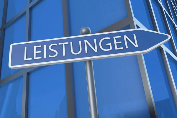 Leistungen tekst concept — Stockfoto