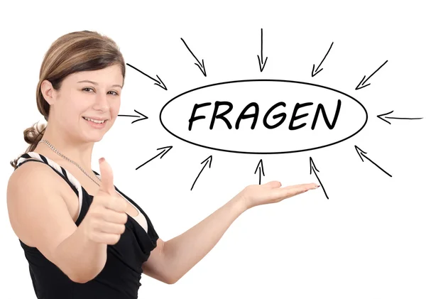 Fragen szöveg fogalma — Stock Fotó