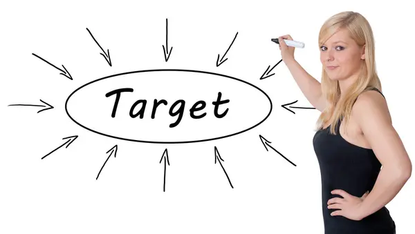 Target text koncept — Stockfoto