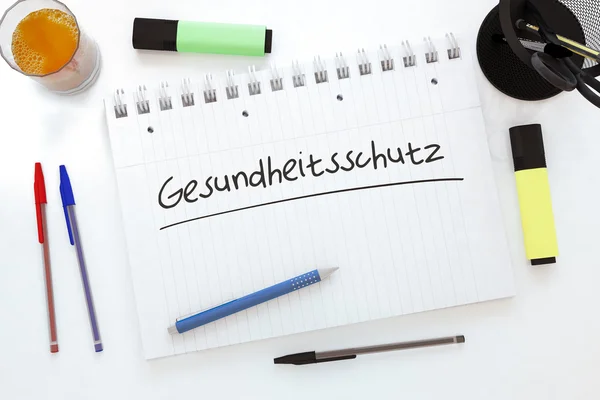 Textkonzept zum Gesundheitsschutz — Stockfoto