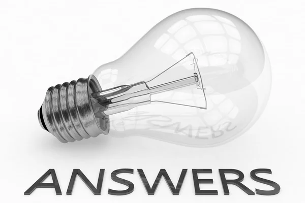 Answers text concept — Stock Photo, Image