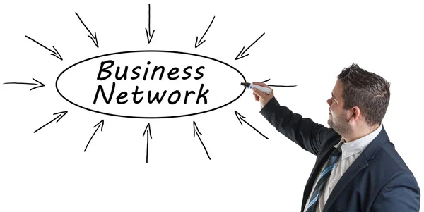 Conceito de texto Business Network — Fotografia de Stock