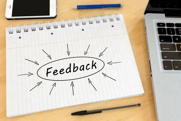 Feedback tekst concept — Stockfoto