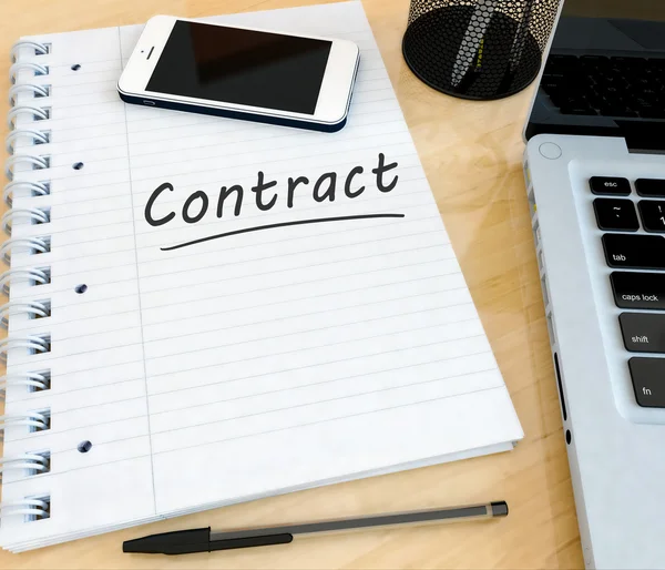 Contract text concept — Stock Photo, Image