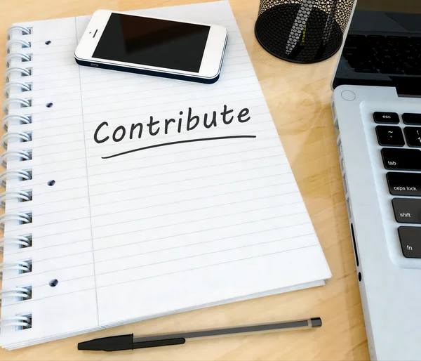 Contribute text concept — Stock Photo, Image