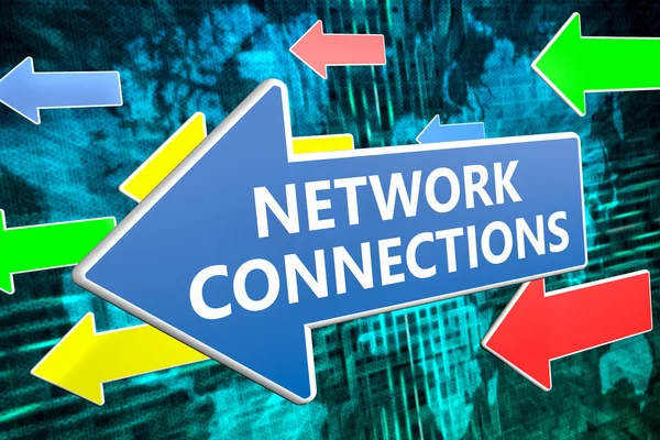 Netwerk verbindingen tekst concept — Stockfoto