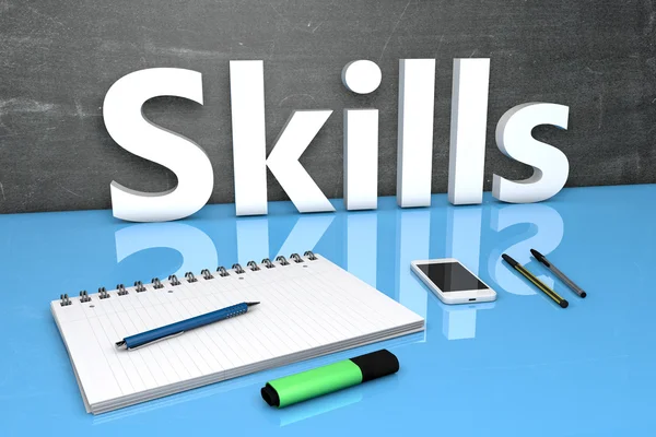 Skills text concept — Stock Photo, Image