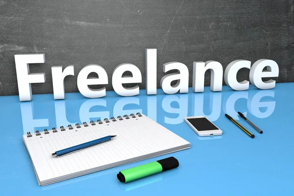 Conceito de texto freelance — Fotografia de Stock