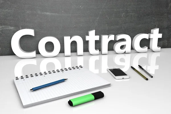 Contract text concept — Stock Photo, Image