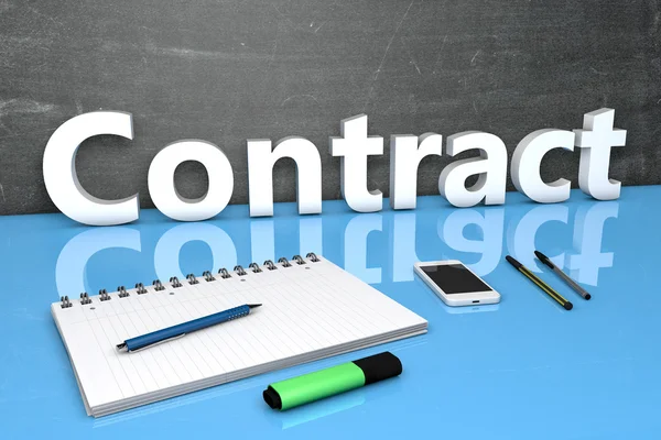 Contract text concept — Stock Photo, Image