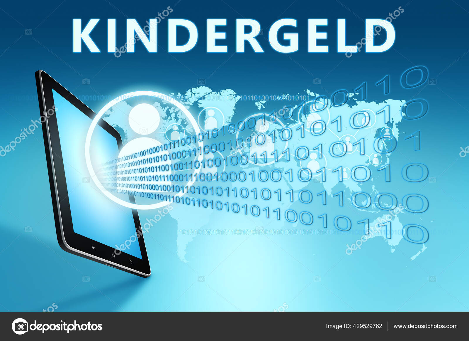 Kindergeld German Word Child Benefit Allowance Text Concept Tablet