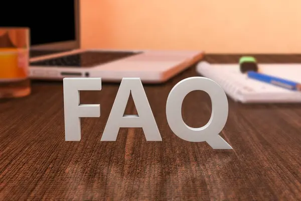 Faq 질문들 노트북 컴퓨터와 노트북이 — 스톡 사진