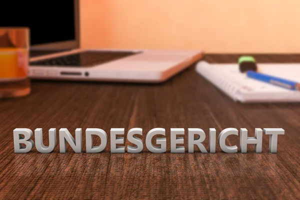 Bundesgericht Γερμανική Λέξη Για Ανώτατο Δικαστήριο Γράμματα Ξύλινο Γραφείο Φορητό — Φωτογραφία Αρχείου