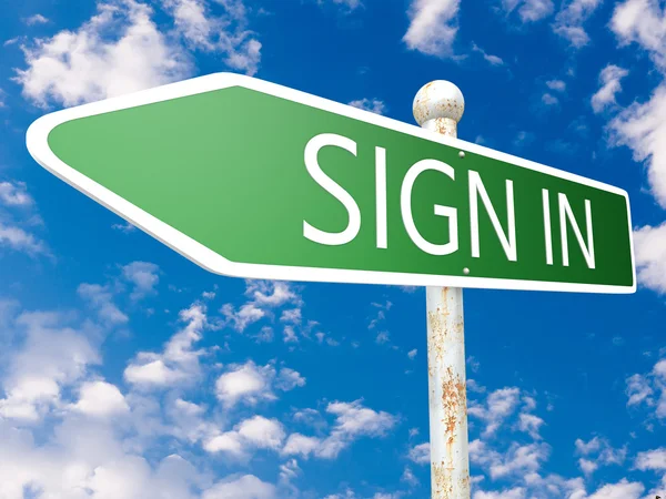 Sign in — Stock Photo, Image