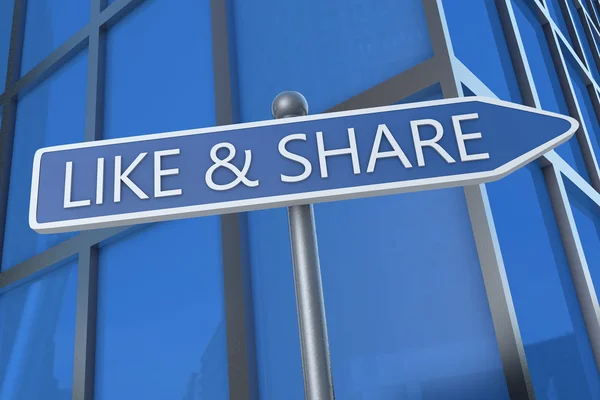 Like and Share — Stock Photo, Image
