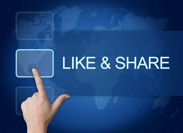 Like and Share — Stock Photo, Image