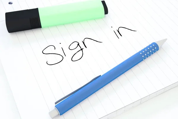 Sign in — Stock Photo, Image