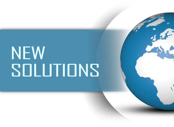 New Solutions concept with globe on white background — Stock Photo, Image