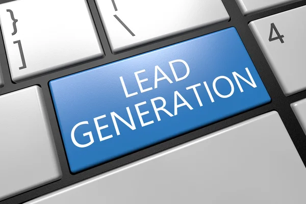 Lead Generation - ілюстрація 3d візуалізації клавіатури зі словом на синій клавіші — стокове фото