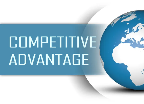 Competitive Advantage concept with globe on white background — Φωτογραφία Αρχείου