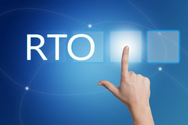 Mavi arka plan ile arabiriminde RTO - kurtarma zaman amaç - el basarak düğmesini.