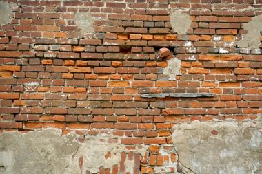 Güzel bir doku. Geçmişi. Oval alçılı bir duvar parçası. Yıkım.                               