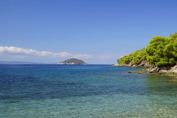 Paesaggio Marino Vista Dell Isola Una Giornata Sole Colpo Orizzontale — Foto Stock