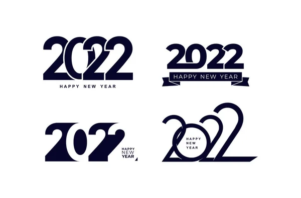 2022 텍스트 디자인 새해와 휴일의 배경에 분리되어 푸른색의 상표가 — 스톡 벡터
