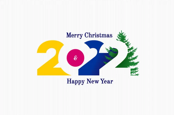 Happy New Year 2022 Logo Design Christmas Tree Cover Business — 스톡 벡터