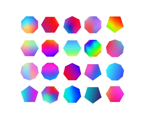 Ensemble Gradients Hexagonaux Avec Moderne Couleur Douce Mode Couvertures Fluides — Image vectorielle