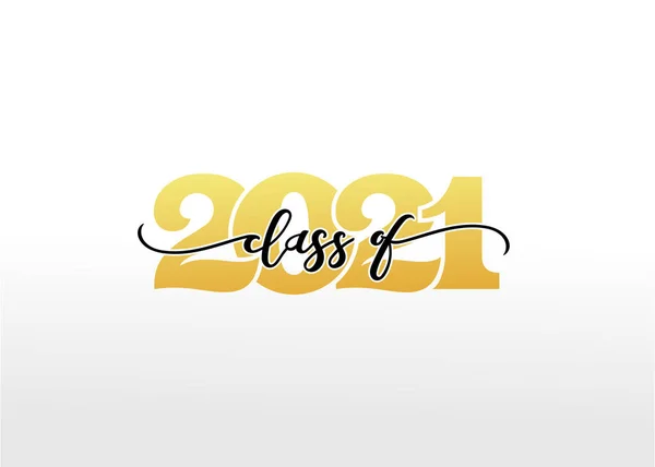 Classe 2021 Con Tappo Graduato Congratulazioni Laurea Calligrafia Lettering Hai — Vettoriale Stock