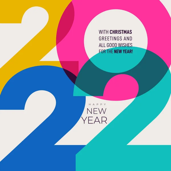 2022 Καλή Χρονιά Δημιουργικό Concept Design Template Πολύχρωμο Λογότυπο 2022 — Διανυσματικό Αρχείο