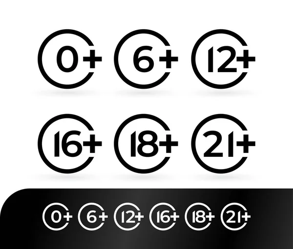 Classement Par Âge Icône Limite Âge Pour Les Illustrations Vectorielles — Image vectorielle