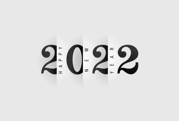 Mutlu Yıllar 2022 Tasarım Kalıpları Kağıt Kesiği Tipografi Alfabe Harfleri — Stok Vektör