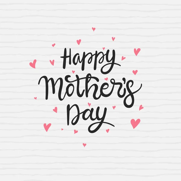 Happy Mothers Day Kalligraphie Hintergrund Handgezeichneter Schriftzug Für Elegante Grußkarte — Stockvektor