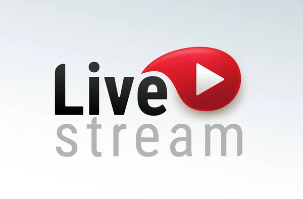 Жива Трансляція Логотип Сучасної Каліграфії Символи Кнопки Прямого Ефіру Трансляції — стоковий вектор