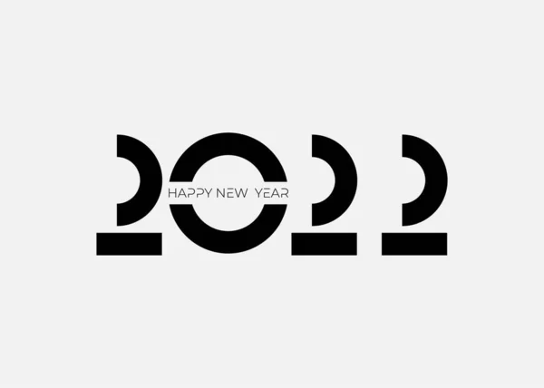 包含2022年图标符号的邀请函 标志最小快乐新年图形矢量插图 新年假期装饰 带有白色背景上孤立的黑色标签的向量图 — 图库矢量图片
