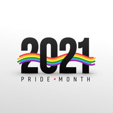 LGBT Gurur Ayı 2021 konsepti. Kalpli özgürlük gökkuşağı bayrağı. Eşcinsel geçit töreni yıllık yaz etkinliği. Kalpli gurur sembolü, LGBT, cinsel azınlıklar, eşcinseller ve lezbiyenler. Şablon tasarımcısı işareti, simge