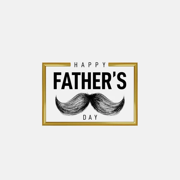 Glücklicher Vatertag Schriftzug Goldrahmen Happy Fathers Day Kalligraphie Banner Vorlage — Stockvektor