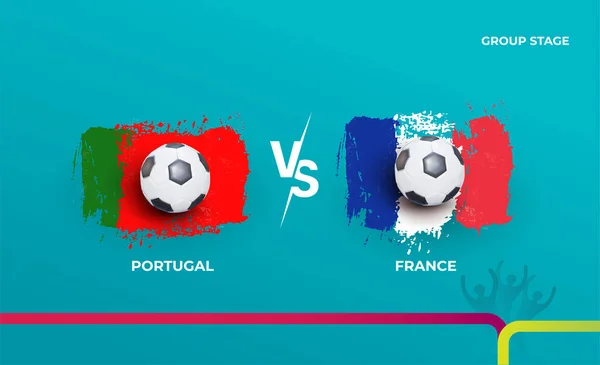 Csoport Szakasz Portugália Franciaország Labdarúgó 2020 Mérkőzések Vektorillusztrációja Foci Bajnoki — Stock Vector