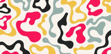 Soyut dalgalı geometrik Y2K doku tasarımı. Psikedelik uçuk sıvı renklerle modaya uygun kıvrımlar. Posterler, afişler, kapaklar, web, yaratıcı grafik tasarımı için canlı modern arkaplan.