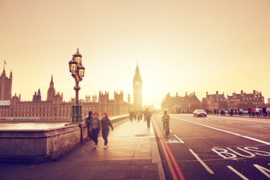 Westminster Köprüsü'nde günbatımı, Londra, İngiltere