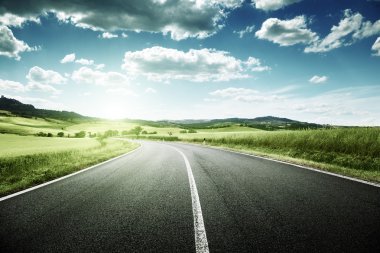 asfalt yol Toskana, İtalya