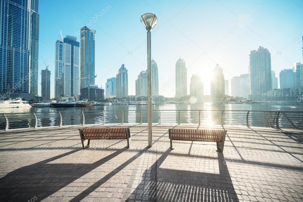 Dubai Marina at morning, United Arab Emirates