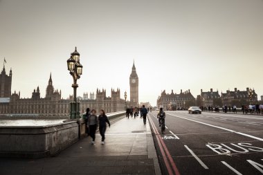 Westminster Köprüsü'nde günbatımı, Londra, İngiltere