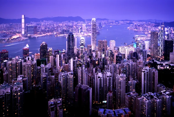 Hong kong from the Victoria peak — Stock Photo, Image